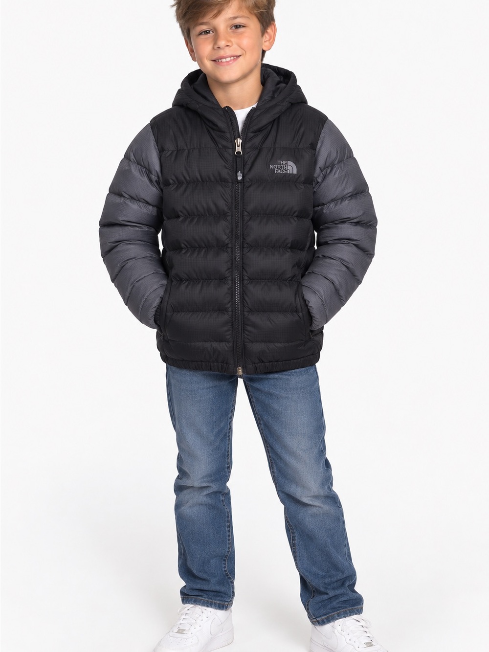 The North Face Boys' Reversible Reese Hooded Down Jacket